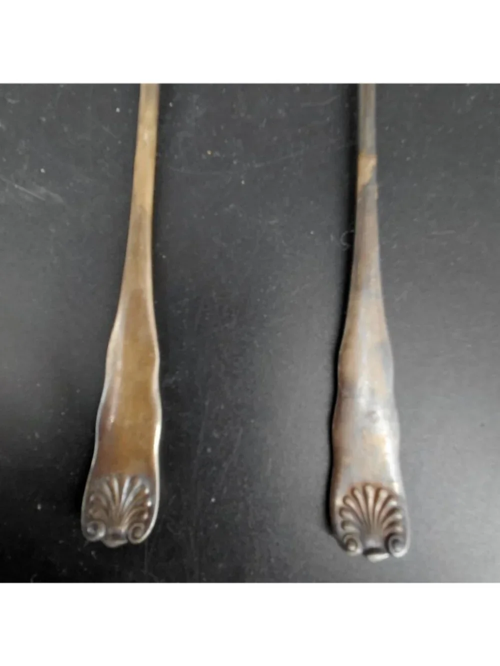 Vintage Rogers & Hamilton Classic Shell Silverplate Cocktail Forks Set 2 USA